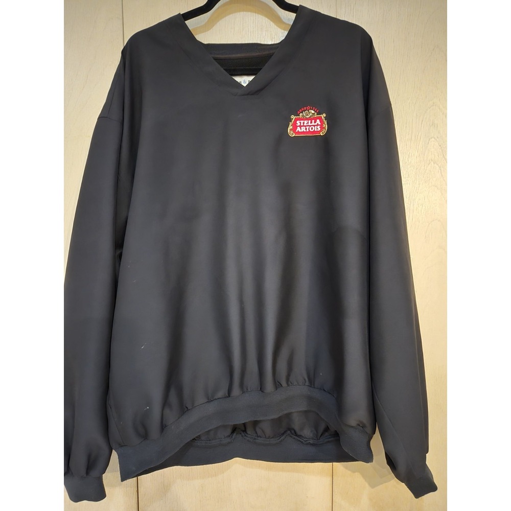 Stella Artois Cutter & Buck Windshirt Pullover Mens XXL Black Embroidered